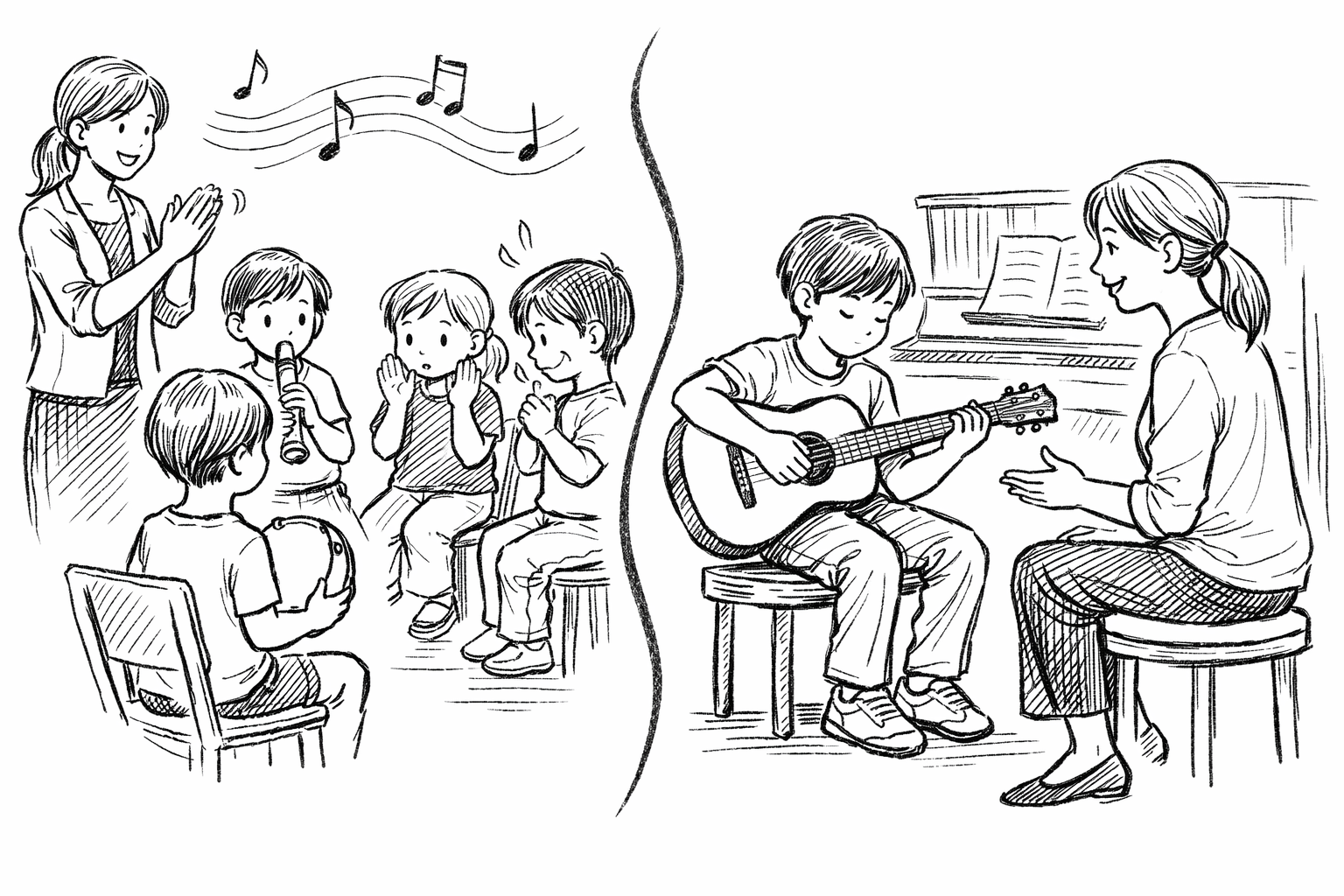 集団が苦手な子の音楽習い事!個人レッスンなら安心して始められる?