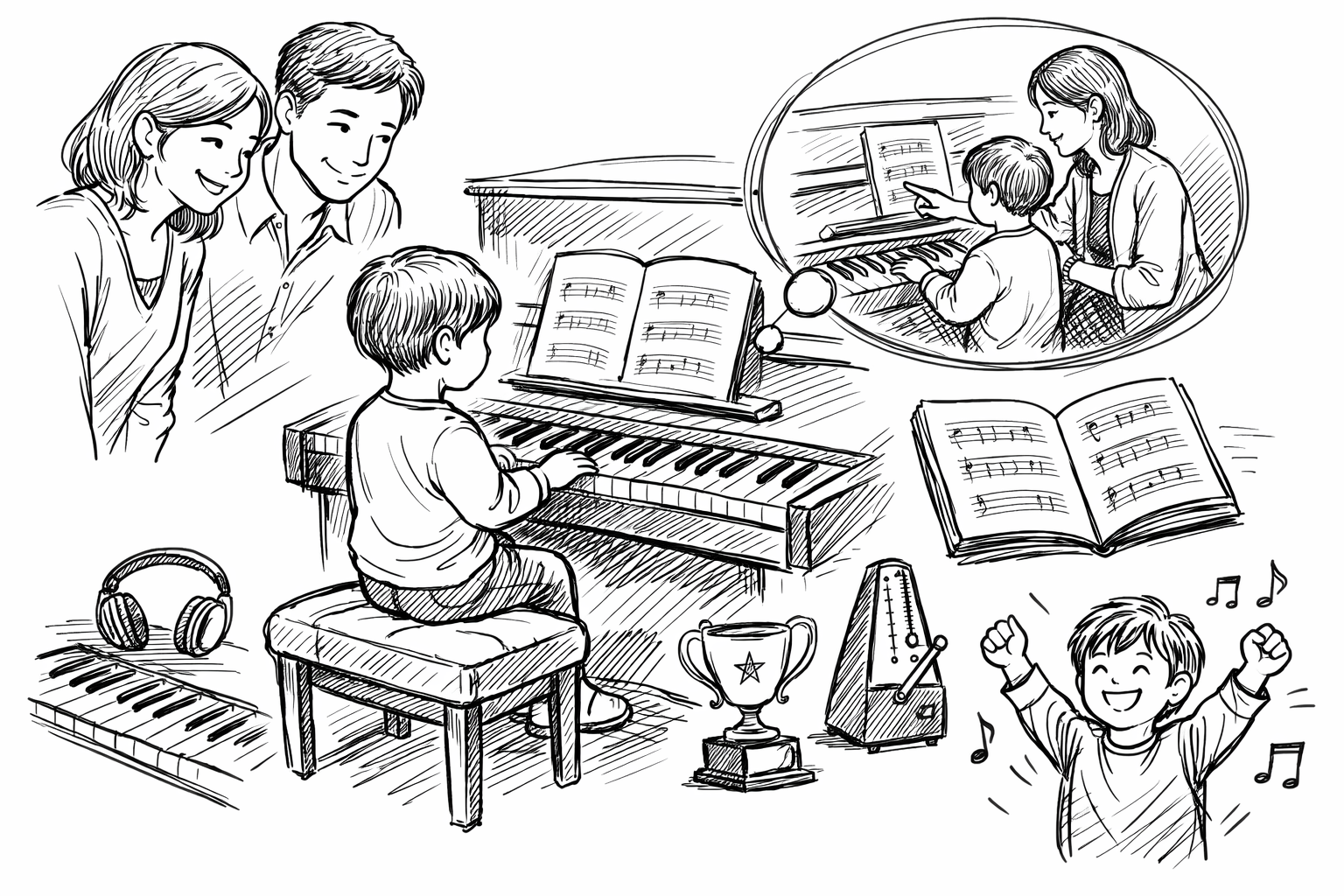 親が未経験でもピアノ習える?子供の上達をサポートする5つのポイント