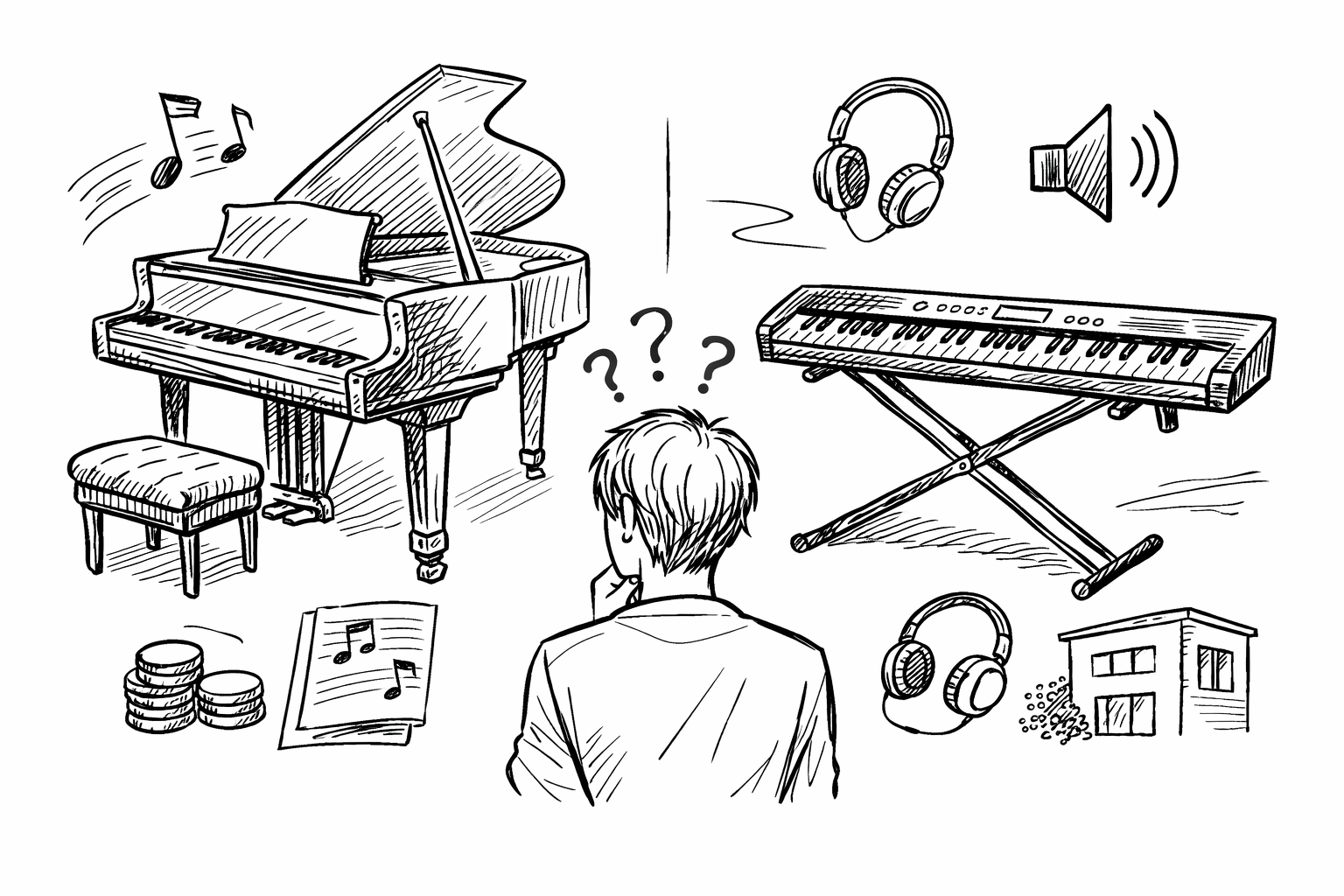 ピアノを買うべきか電子ピアノでいいか？選び方の7つのポイント