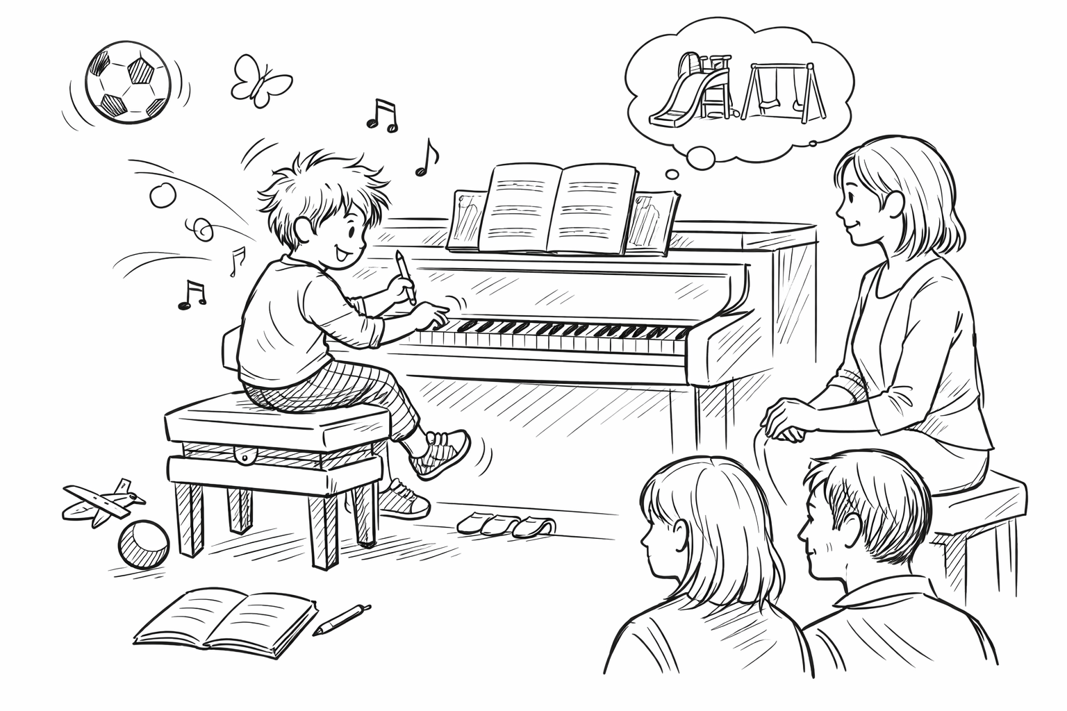 落ち着きがない子でもピアノは十分に楽しめます