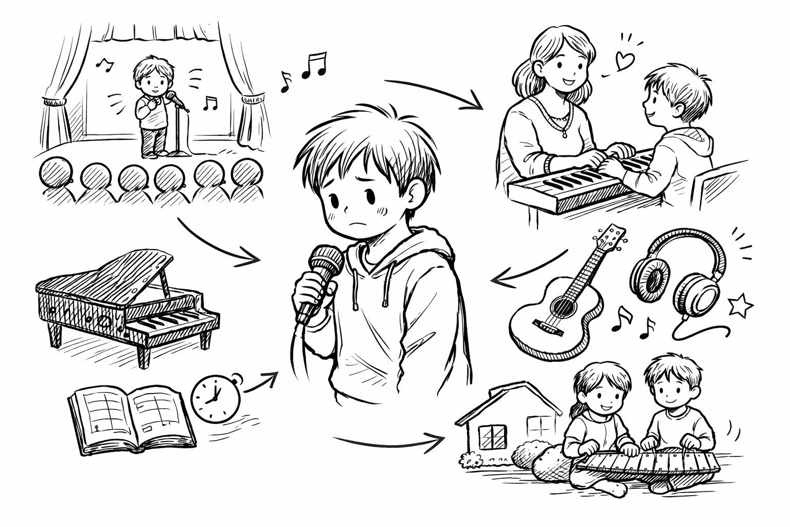 発表が苦手な子でも音楽習い事は続けられます