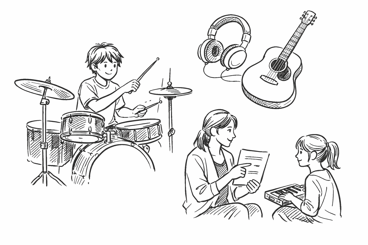マイペースな子にはドラムやマンツーマン型の音楽習い事がおすすめ