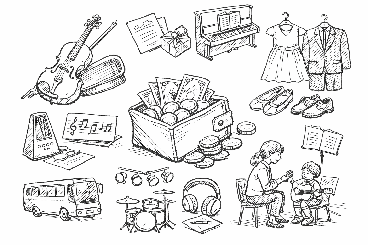 子どもの音楽習い事では月謝以外にさまざまな追加費用がかかります