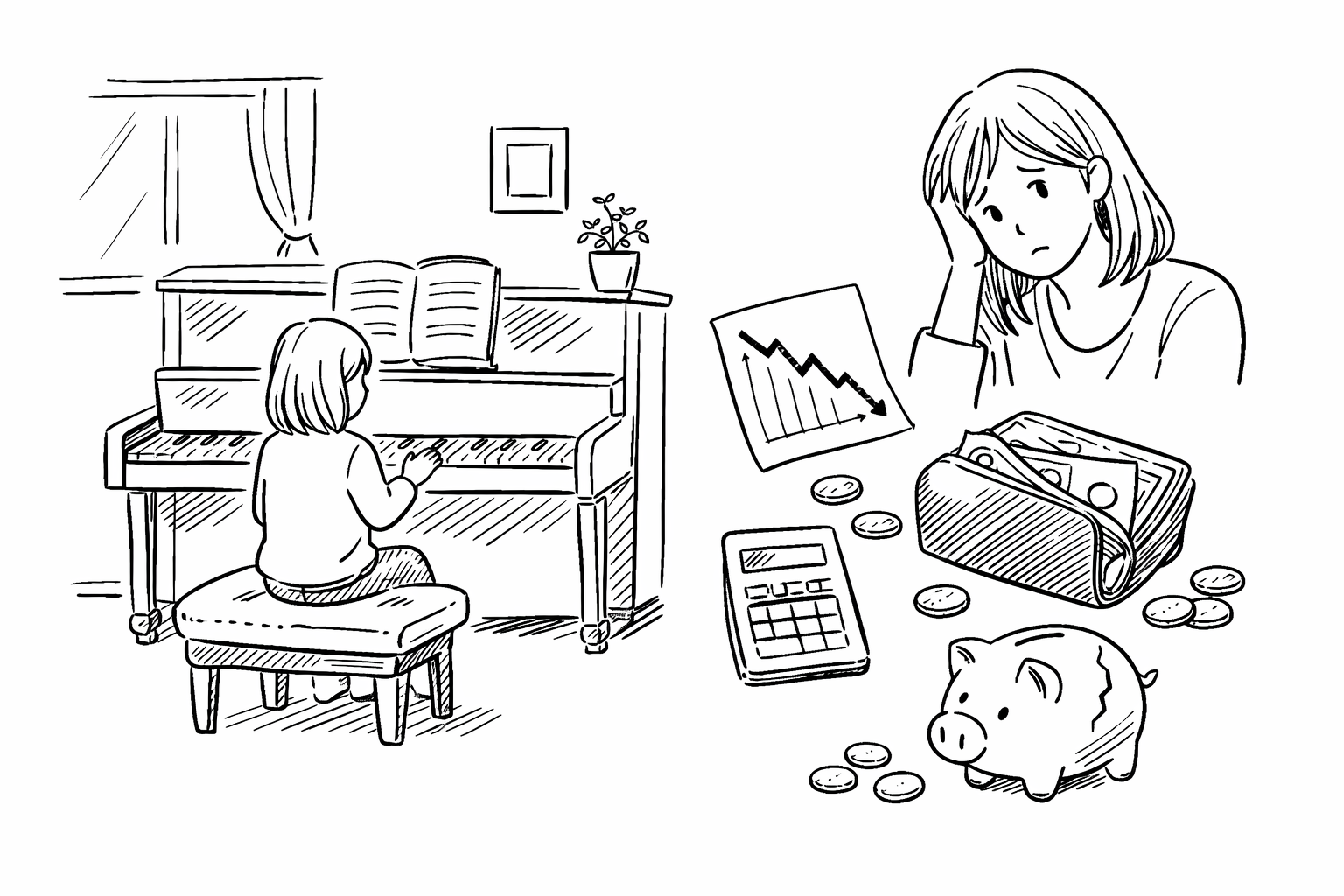 家計が苦しくてもピアノを続ける方法はある